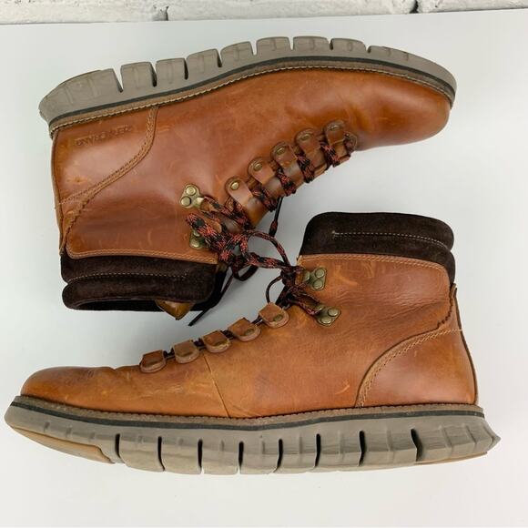 Cole Haan Zerogrand Waterproof Hiker Boots Brown Leather Lace Up 9 main image 6